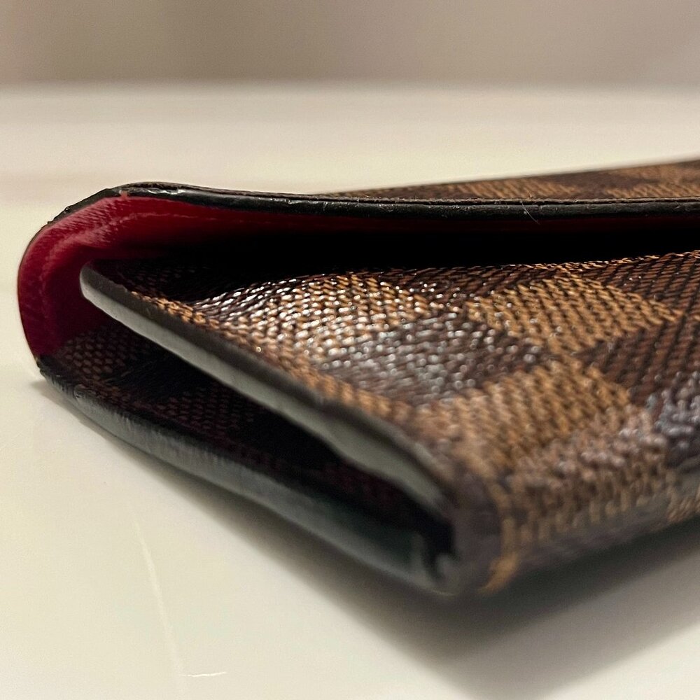 Louis Vuitton Josephine Wallet Damier Ebene Red Wallet + COA - Picture 11 of 13